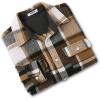 imageCOOFANDY Mens Flannel Shirts Long Sleeve Cotton Plaid Shirt Jacket Casual Button Down Shirt with PocketsKhaki
