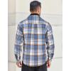 imageCOOFANDY Mens Flannel Shirts Long Sleeve Cotton Plaid Shirt Jacket Casual Button Down Shirt with PocketsLight Blue