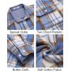 imageCOOFANDY Mens Flannel Shirts Long Sleeve Cotton Plaid Shirt Jacket Casual Button Down Shirt with PocketsLight Blue