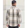imageCOOFANDY Mens Flannel Shirts Long Sleeve Cotton Plaid Shirt Jacket Casual Button Down Shirt with PocketsLight Grey