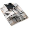 imageCOOFANDY Mens Flannel Shirts Long Sleeve Cotton Plaid Shirt Jacket Casual Button Down Shirt with PocketsLight Grey