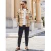 imageCOOFANDY Mens Flannel Shirts Long Sleeve Cotton Plaid Shirt Jacket Casual Button Down Shirt with PocketsLight Khaki