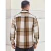 imageCOOFANDY Mens Flannel Shirts Long Sleeve Cotton Plaid Shirt Jacket Casual Button Down Shirt with PocketsLight Khaki White
