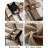 imageCOOFANDY Mens Flannel Shirts Long Sleeve Cotton Plaid Shirt Jacket Casual Button Down Shirt with PocketsLight Khaki White