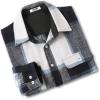 imageCOOFANDY Mens Flannel Shirts Long Sleeve Cotton Plaid Shirt Jacket Casual Button Down Shirt with PocketsNavy Blue
