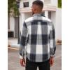 imageCOOFANDY Mens Flannel Shirts Long Sleeve Cotton Plaid Shirt Jacket Casual Button Down Shirt with PocketsNavy Blue