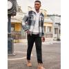imageCOOFANDY Mens Flannel Shirts Long Sleeve Cotton Plaid Shirt Jacket Casual Button Down Shirt with PocketsNavy Blue