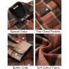 imageCOOFANDY Mens Flannel Shirts Long Sleeve Cotton Plaid Shirt Jacket Casual Button Down Shirt with PocketsOrange Red