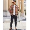 imageCOOFANDY Mens Flannel Shirts Long Sleeve Cotton Plaid Shirt Jacket Casual Button Down Shirt with PocketsOrange Red