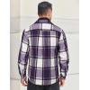 imageCOOFANDY Mens Flannel Shirts Long Sleeve Cotton Plaid Shirt Jacket Casual Button Down Shirt with PocketsPurple