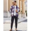 imageCOOFANDY Mens Flannel Shirts Long Sleeve Cotton Plaid Shirt Jacket Casual Button Down Shirt with PocketsPurple