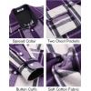 imageCOOFANDY Mens Flannel Shirts Long Sleeve Cotton Plaid Shirt Jacket Casual Button Down Shirt with PocketsPurple
