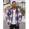 imageCOOFANDY Mens Flannel Shirts Long Sleeve Cotton Plaid Shirt Jacket Casual Button Down Shirt with PocketsPurple