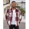 imageCOOFANDY Mens Flannel Shirts Long Sleeve Cotton Plaid Shirt Jacket Casual Button Down Shirt with PocketsRed