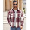 imageCOOFANDY Mens Flannel Shirts Long Sleeve Cotton Plaid Shirt Jacket Casual Button Down Shirt with PocketsRed