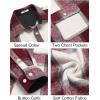 imageCOOFANDY Mens Flannel Shirts Long Sleeve Cotton Plaid Shirt Jacket Casual Button Down Shirt with PocketsRed