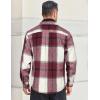 imageCOOFANDY Mens Flannel Shirts Long Sleeve Cotton Plaid Shirt Jacket Casual Button Down Shirt with PocketsRed