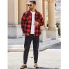 imageCOOFANDY Mens Flannel Shirts Long Sleeve Cotton Plaid Shirt Jacket Casual Button Down Shirt with PocketsWine Red