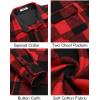 imageCOOFANDY Mens Flannel Shirts Long Sleeve Cotton Plaid Shirt Jacket Casual Button Down Shirt with PocketsWine Red