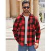 imageCOOFANDY Mens Flannel Shirts Long Sleeve Cotton Plaid Shirt Jacket Casual Button Down Shirt with PocketsWine Red