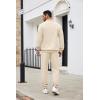 imageCOOFANDY Mens Tracksuit 2 Piece Quarter Zip Sweatsuit Sets Casual Athletic Running Jogging SuitsBeige