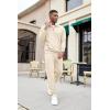 imageCOOFANDY Mens Tracksuit 2 Piece Quarter Zip Sweatsuit Sets Casual Athletic Running Jogging SuitsBeige