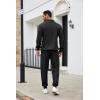 imageCOOFANDY Mens Tracksuit 2 Piece Quarter Zip Sweatsuit Sets Casual Athletic Running Jogging SuitsBlack