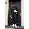 imageCOOFANDY Mens Tracksuit 2 Piece Quarter Zip Sweatsuit Sets Casual Athletic Running Jogging SuitsBlack