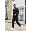 imageCOOFANDY Mens Tracksuit 2 Piece Quarter Zip Sweatsuit Sets Casual Athletic Running Jogging SuitsBlack