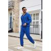 imageCOOFANDY Mens Tracksuit 2 Piece Quarter Zip Sweatsuit Sets Casual Athletic Running Jogging SuitsBlue