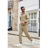 imageCOOFANDY Mens Tracksuit 2 Piece Quarter Zip Sweatsuit Sets Casual Athletic Running Jogging SuitsCoffee