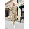 imageCOOFANDY Mens Tracksuit 2 Piece Quarter Zip Sweatsuit Sets Casual Athletic Running Jogging SuitsCoffee