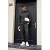 imageCOOFANDY Mens Tracksuit 2 Piece Quarter Zip Sweatsuit Sets Casual Athletic Running Jogging SuitsDark Grey
