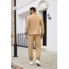 imageCOOFANDY Mens Tracksuit 2 Piece Quarter Zip Sweatsuit Sets Casual Athletic Running Jogging SuitsKhaki
