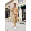 imageCOOFANDY Mens Tracksuit 2 Piece Quarter Zip Sweatsuit Sets Casual Athletic Running Jogging SuitsKhaki