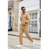 imageCOOFANDY Mens Tracksuit 2 Piece Quarter Zip Sweatsuit Sets Casual Athletic Running Jogging SuitsKhaki