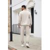 imageCOOFANDY Mens Tracksuit 2 Piece Quarter Zip Sweatsuit Sets Casual Athletic Running Jogging SuitsLight Gray