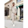 imageCOOFANDY Mens Tracksuit 2 Piece Quarter Zip Sweatsuit Sets Casual Athletic Running Jogging SuitsLight Gray