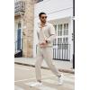 imageCOOFANDY Mens Tracksuit 2 Piece Quarter Zip Sweatsuit Sets Casual Athletic Running Jogging SuitsLight Gray