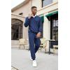 imageCOOFANDY Mens Tracksuit 2 Piece Quarter Zip Sweatsuit Sets Casual Athletic Running Jogging SuitsNavy Blue