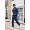 imageCOOFANDY Mens Tracksuit 2 Piece Quarter Zip Sweatsuit Sets Casual Athletic Running Jogging SuitsNavy Blue