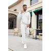 imageCOOFANDY Mens Tracksuit 2 Piece Quarter Zip Sweatsuit Sets Casual Athletic Running Jogging SuitsWhite