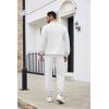 imageCOOFANDY Mens Tracksuit 2 Piece Quarter Zip Sweatsuit Sets Casual Athletic Running Jogging SuitsWhite