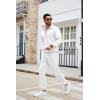 imageCOOFANDY Mens Tracksuit 2 Piece Quarter Zip Sweatsuit Sets Casual Athletic Running Jogging SuitsWhite