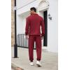 imageCOOFANDY Mens Tracksuit 2 Piece Quarter Zip Sweatsuit Sets Casual Athletic Running Jogging SuitsWine Red