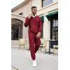 imageCOOFANDY Mens Tracksuit 2 Piece Quarter Zip Sweatsuit Sets Casual Athletic Running Jogging SuitsWine Red