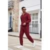 imageCOOFANDY Mens Tracksuit 2 Piece Quarter Zip Sweatsuit Sets Casual Athletic Running Jogging SuitsWine Red