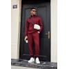 imageCOOFANDY Mens Tracksuit 2 Piece Quarter Zip Sweatsuit Sets Casual Athletic Running Jogging SuitsWine Red