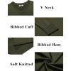 imageCOOFANDY Mens V Neck Pullover Sweater Slim Fit Casual Dress Sweater Lightweight Knitted SweatersArmy Green