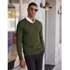 imageCOOFANDY Mens V Neck Pullover Sweater Slim Fit Casual Dress Sweater Lightweight Knitted SweatersArmy Green